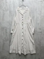 GLACIER グラシア ドット 長袖 ロング ワンピース sizeS/オフホワイト ■◇ レディース
