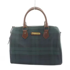 ポロ ラルフローレン POLO RALPH LAUREN ヴィンテージ ブラックウォッチ ミニボストンバッグ ハンドバッグ  PVC レザー ロゴ 緑 グリーン ■GY18 /MQ