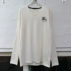 Burberry バーバリー ブラックレーベル アイボリー Vネック 長袖Tシャツ 3