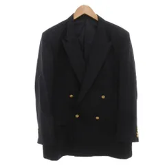 バーバリーズ Burberrys ヴィンテージ テーラードジャケット ブレザー 紺ブレ ダブル ロゴ金ボタン 180 ネイビー /FF ■GY0