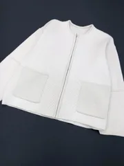 ANGIE アンジー 長袖 ランタンスリーブ ニットジップ カーディガン sizeF/アイボリー ◆■レディース