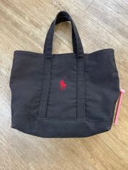 ポロラルフローレン ブラック トートバッグ レッド ロゴ (BIGバッグ)