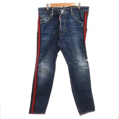 ディースクエアード DSQUARED2 Classic Kenny Jean デニムパンツ ジーンズ ダメージ加工 側章 ライン 50 インディゴブルー /JS ■GY18