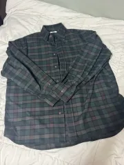 UNIQLO U ツイル オーバーサイズ シャツ チェック柄 L