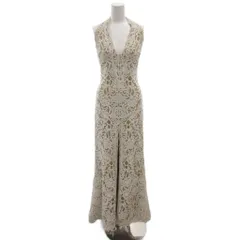 タダシショージ TADASHI SHOJI Bridal ブライダル ドレス ワンピース レース ジャガード ホルターネック マキシ 00 ホワイト ベージュ /FF ■GY18