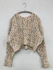 STAY MOTION ステイモーション ニット/セーター F アイボリー ナイロン その他総柄 ショート丈 長袖 クルーネック(丸首)