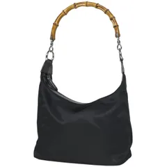 グッチ GUCCI バンブー ショルダーバッグ ハンドバッグ 00019980531 ナイロン ブラック レディース 【中古】
