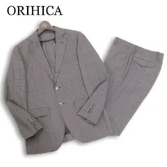 ORIHICA オリヒカ 春夏 背抜き★ 千鳥 チェック柄 ウォッシャブル ストレッチ セットアップ スーツ Sz.S　メンズ ビジネス