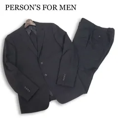 PERSON'S FOR MEN パーソンズフォーメン 春夏 ウォッシャブル★ シャドーストライプ セットアップ スーツ Sz.YA6　メンズ 黒