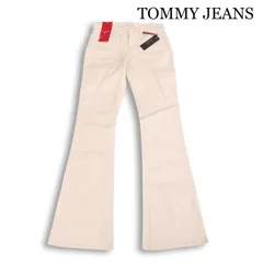 未使用★ TOMMY JEANS トミーヒルフィガー ストレッチ ストライプ フレア ブーツカット ベルボトム パンツ Sz.0 レディースのサムネイル