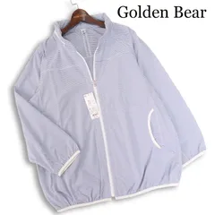新品 未使用★Golden Bear ゴールデンベア フード収納 ボーダー ジップ ブルゾン ジャケット Sz.LL レディース 大きいサイズのサムネイル