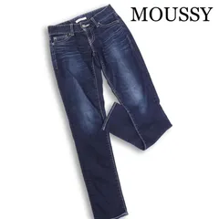 MOUSSY マウジー POWDER Plus Straight Slim★ スキニー ストレッチ USED加工 ジーンズ デニム パンツ Sz.25 レディース