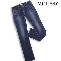 MOUSSY マウジー POWDER Plus Straight Slim★ ストレッチ USED加工 スキニー デニム パンツ ジーンズ Sz.24 レディース
