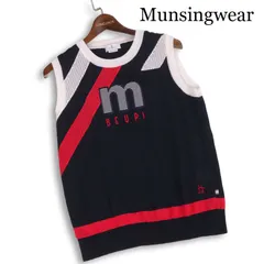 Munsingwear マンシングウェア ゴルフ 春夏★ ロゴ刺繍 ニット メッシュ 切替 ベスト 日本製 Sz.L レディース 紺 ネイビーのサムネイル