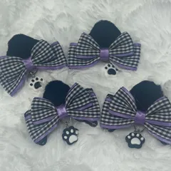 🖤 猫耳ツインリボン 🖤 アイドル ヘアクリップ コンカフェ 量産 ヘアアクセ