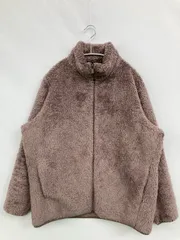 UNIQLO ユニクロ ブルゾン XL ブラウン ボア 無地 ミドル丈 フードなし ジップアップ