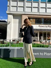 ワンピース F アイボリー 無地 ロング・マキシ丈 フレア