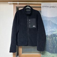 L ステューシー シェルパ リバーシブル ジャケット ブラック