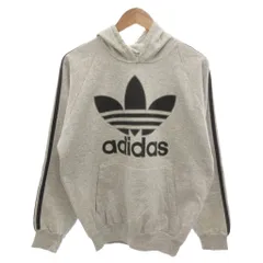 アディダス adidas ヴィンテージ カナダ製 パーカー スウェット プルオーバー トレフォイルロゴ M グレー /FF ■GY44