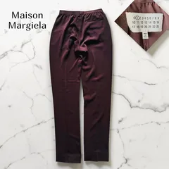 Maison Margiela メゾン マルジェラ ライン1　アーカイブ　スリム テーパード イージーパンツ　ズボン　38 ブラウン 茶色 センタープレス ウエストゴム ポリエステル コットン イタリア製 訳あり正規品 裾ほつれ 四つタグ補修跡あり 現状渡し