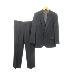 バーバリーズ Burberrys ヴィンテージ シングルスーツ セットアップ 2点セット テーラードジャケット 背抜き スラックス M L 黒 ブラック /MN9 ■GY22