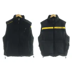 ポロスポーツ POLO SPORT RALPH LAUREN リバーシブル ダウンベスト ジャケット スタンドカラー ジップアップ ロゴ ナイロン L 黒 ブラック /BB ■ECB002