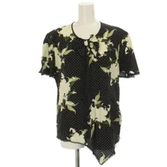 インゲボルグ INGEBORG シャツ ブラウス F 黒 ブラック 半袖 リボン レース ドット柄 花柄 /GP ■ECC002