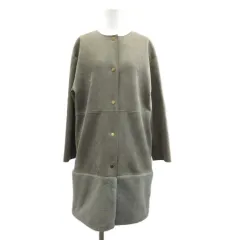ザラ ZARA コート ノーカラーコート S グレー 長袖 裾切り替え /KK ■GY58