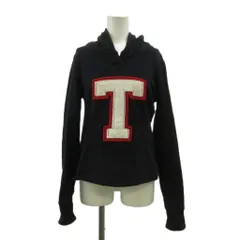 トミーガール tommy girl パーカー スウェット 長袖 裏起毛 プルオーバー Tロゴ S 黒 ブラック /XZ ■ECD001