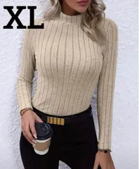 【新品】レディース 王道カジュアル✨ ストライプ リブニット 長袖 セーター 大きめ