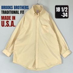 USA製 ブルックスブラザーズ★オックスフォードポロボタンダウンシャツ★トラディショナルフィット★BROOKS BROTHERS★イエロー★18 1/2-34(USAメンズXXL) #2603M050