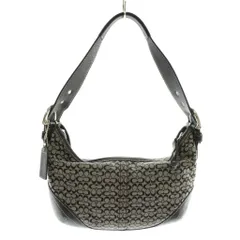 コーチ COACH ハンドバッグ ワンショルダー キャンバス レザー ミニシグネチャー 総柄 黒 ブラック 6351 /XZ ■GY05