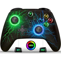 Switch コントローラー Switch1/2代対応 8色RGBライトマクロ 背面ボタン付き 無線 スリープ解除 連射 ジャイロセンサー搭載 振動 1000mAh大容量 スイッチ プロコントローラー Switch 2/Switch/Lite/OLED/A 0