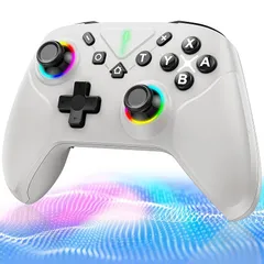 Switch 2 コントローラー ダブルホール機能 Switch1/2代?応【2025革新モデル】スイッチ プロコン TURBO自動連射機能 6軸ジャイロセンサー搭載 4階段HD振動 背面ボタン付き 9色RGBライト ゼロ遅延 無線接続 1000mAh大容 1