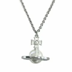 ヴィヴィアンウエストウッド Vivienne Westwood NEW SMALL ORB ネックレス ペンダント オーブ ロゴ シルバーカラー 白 ホワイト /KW ■GY18