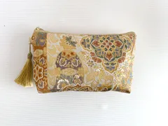 大人可愛いセレブポーチ帯リメイクポーチ化粧ポーチマルチポーチ着物リメイクポーチハンドメイド送料込みNO.6236