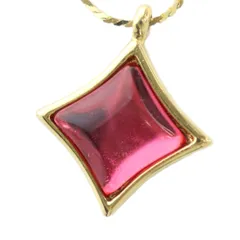 イヴサンローラン YVES SAINT LAURENT YSL ヴィンテージ ネックレス アクセサリー ペンダント 赤石 カラーストーン ゴールドカラー 金色 ■GY18 /MQ