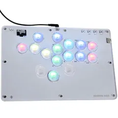 Haute42 レバーレス アケコン T16 PROホワイト レバーレスコントローラー ｜EVO大会対応・膝置き可｜ 静音強化/絶妙押し心地 無遅延 格ゲー向け For PC Switch2 Switch PS4 PS3 RGB LED ホットスワップ 天 0