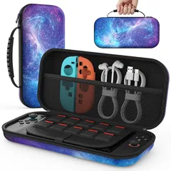 MoKo Switch2 ケース スイッチ2 ケース 第2世代保護カバー 収納バッグ 防塵 防汚 耐衝撃 ストレージカバー EVA素材 耐衝撃 全面保護 大容量 ゲームカード ソフト/ケーブル/イヤホンなど小物収納可能 持ち運び便利 Starry 1