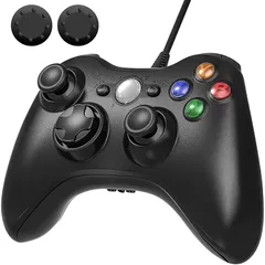 xbox 360 コントローラー 【2025新改良】Diestord xbox コントローラー PC USB ゲームパッド 有線ゲームパッド Microsoft Xbox Slim 360 PC Windows 7に対応 アシストキャップ 2枚付き 0