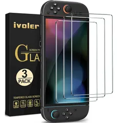 【3枚入り】 iVoler Switch 2 用 保護 ガラスフィルム スイッチ 強靭9H 3Dラウンドエッジ加工 撥水撥油 気泡防止 指紋防止 飛散防止 ピタ貼り 貼付道具付 自己吸着 9H 1