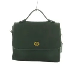 コーチ COACH オールドコーチ ヴィンテージ 9870 USA製 ハンドバッグ レザー ターンロック ダークグリーン /MI ■GY18