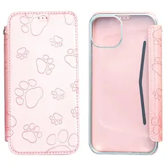 【新品】 case for 電話カバーiPhone 14 plus対応 ケース手帳型 透明 猫の足 型押し柄 軽量 薄型 財布型 カードポケット付き 耐衝撃 保護擦り傷防止 おしゃれ 全面保護 (iPhone14 Plusに対応する, B1-ローズゴールド 0