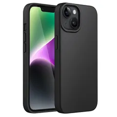 【新品】 JETech iPhone 14 6.1インチ用 シリコンケース シルキーソフトタッチフルボディ保護ケース マイクロファイバーライニング付き耐衝撃カバー (ブラック) 1