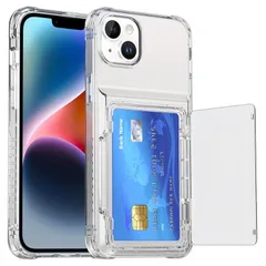 【新品】 MuZiF iPhone 14 Plus 用 ケース クリア 米軍MIL規格の保護 カード収納 耐衝撃構造 黄変防止 擦り傷防止 透明 PC 背面クリア アイフォン14 Plus 用 カバー クリアケース(iPhone14 Plus,クリア) 0