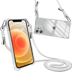 【新品】 peipeizi For iPhone 12 用 ケース ショルダー クリア 肩掛け 用 スマホケース 斜めかけケース アイフォン12 カバー 耐衝撃 軽量薄型 全面保護 人気 韓国 柔軟 高質感 (グレー) 1