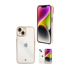 【新品】 シズカウィル iPhone 14 用 ケース カバー サイドメッキ加工 メッキ2 クリアケース Pink ピンク色 1個入り 0