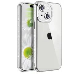 【新品】 MuZiF iPhone 14 用 ケース クリア メッキ加工 キラキラ 背面全透明 サラウンドレンズ保護 カメラ保護 TPU ソフトケース 薄くて軽い 女性 人気 耐衝撃 携帯カバー ラップホール付き アイフォン 14 用 スマホケース (iP 0