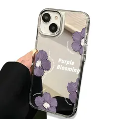 【新品】 iphone14 用 ケース 花柄 韓国 鏡 フラワーケース 花 フローラル ミラー付き 人気 女子 耐衝撃 軽量 アイフォン14 スマホケース 1