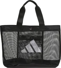 アディダス adidas キッズ メッシュ トート バッグ 子供 ジュニア スイムバッグ 手提げバッグ 軽量 機能性 耐久性 内ポケット ビッグロゴ スナップボタン 水泳 プール ビーチ   ZK534 KE7428 ブラック